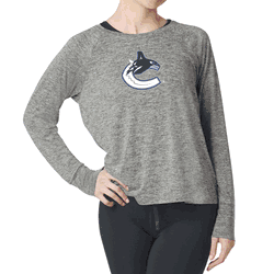 Vancouver Canucks NHL Kadi Raglan Long Sleeve Heather Grey XL