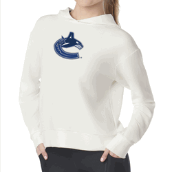 Vancouver Canucks NHL Kadi Waffle Hoodie Coconut Cream Medium