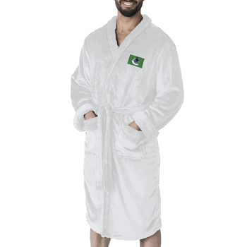 Vancouver Canucks NHL White Out Silk Touch Robe Large/XLarge