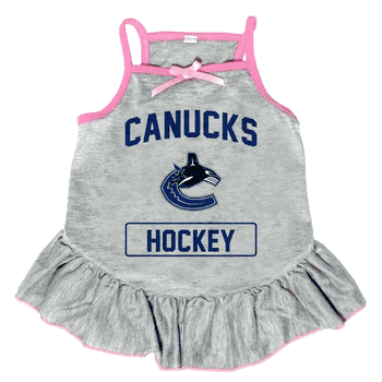 Vancouver Canucks Pet Dress Grey Type Large