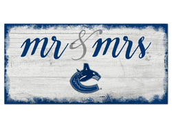 Vancouver Canucks Script Mr & Mrs 6x12 Sign