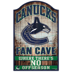 Vancouver Canucks Sign 11x17 Wood Fan Cave Design