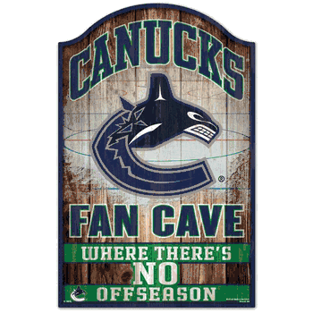 Vancouver Canucks Sign 11x17 Wood Fan Cave Design
