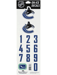 Vancouver Canucks Sportstar Officially Licensed Authentic Center Ice NHL Hockey Helmet Decal Kit