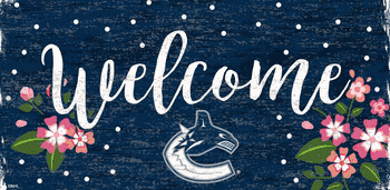 Vancouver Canucks Welcome Floral 6x12 Sign