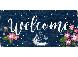 Vancouver Canucks Welcome Floral 6x12 Sign