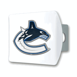 Vancouver Canucks White Metal Hitch Cover with  3D Color Emblem