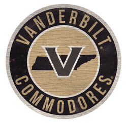 Vanderbilt Commodores 12 in. Circle w/ State Sign