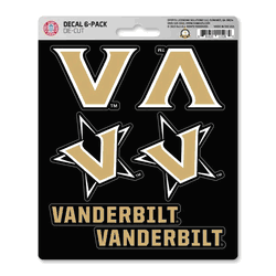 Vanderbilt Commodores 6 Count Mini Decal Sticker Pack