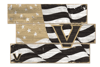 Vanderbilt Commodores American Flag 3 Plank