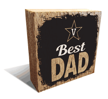 Vanderbilt Commodores Best Dad 6x6 Wood Block