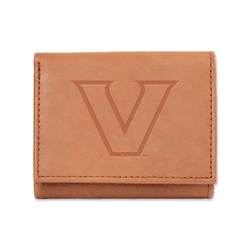 Vanderbilt Commodores  Brown Embossed Genuine Leather Tri-Fold Wallet