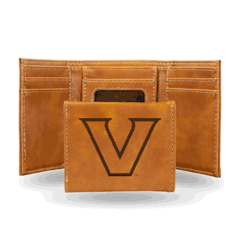 Vanderbilt Commodores Brown Laser Engraved Tri-Fold Wallet