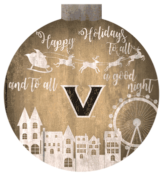 Vanderbilt Commodores Christmas Village 12in Wall Art