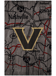 Vanderbilt Commodores City Map 11x19 Sign