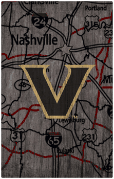 Vanderbilt Commodores City Map 11x19 Sign