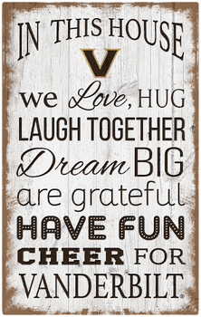 Vanderbilt Commodores In This House 11x19 Sign