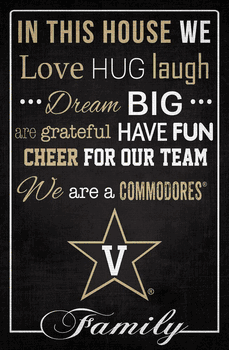 Vanderbilt Commodores In This House 17x26