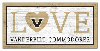 Vanderbilt Commodores Love 6x12 Sign