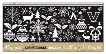 Vanderbilt Commodores Merry and Bright 6x12 Sign