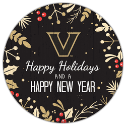 Vanderbilt Commodores Merry Christmas & New Year 12in Circle