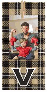 Vanderbilt Commodores Plaid Clothespin 6x12 Sign