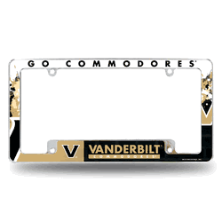 Vanderbilt Commodores Primary 12" x 6" Chrome All Over Automotive License Plate Frame for Car/Truck/SUV