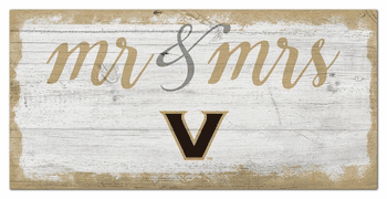 Vanderbilt Commodores Script Mr & Mrs 6x12 Sign