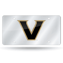 Vanderbilt Commodores Silver 12" x 6" Silver Laser Cut Tag For Car/Truck/SUV