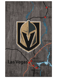 Vegas Golden Knights 11x19 City Map Sign