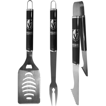 Vegas Golden Knights 3 pc Steel BBQ Set in Black