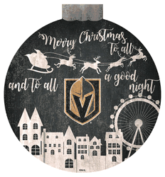 Vegas Golden Knights Christmas Village 12in Wall Art