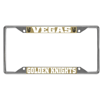 Vegas Golden Knights Chrome Metal License Plate Frame, 6.25in x 12.25in