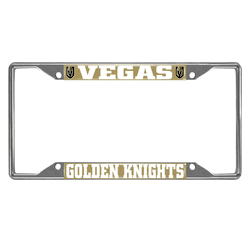 Vegas Golden Knights Chrome Metal License Plate Frame, 6.25in x 12.25in