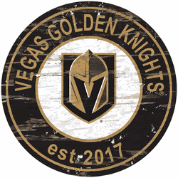 Vegas Golden Knights Distressed Round Sign