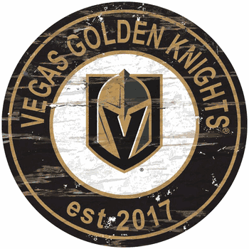 Vegas Golden Knights Distressed Round Sign