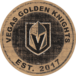 Vegas Golden Knights Heritage 24" Distressed Round Sign