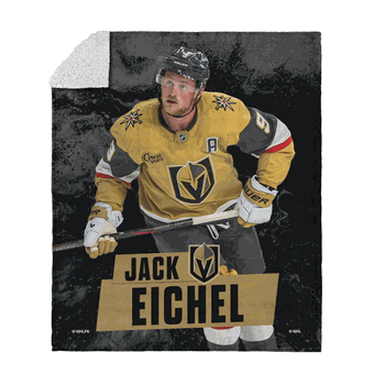 Vegas Golden Knights Jack Eichel NHL Silk Touch Sherpa Throw Blanket 50x60 Inches