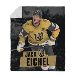 Vegas Golden Knights Jack Eichel NHL Silk Touch Sherpa Throw Blanket 50x60 Inches