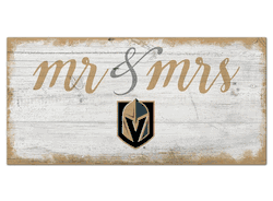 Vegas Golden Knights Script Mr & Mrs 6x12 Sign