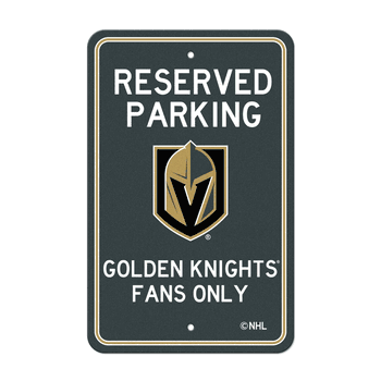 Vegas Golden Knights Team Color Reserved Parking Sign Dcor 18in. X 11.5in. Lightweight