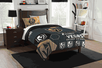 NHL Vegas Golden Knights Hexagon Twin Comforter Set