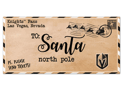 Vegas Golden Knights To Santa 6x12 Sign