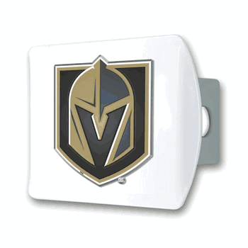 Vegas Golden Knights White Metal Hitch Cover with  3D Color Emblem