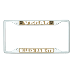 Vegas Golden Knights White Metal License Plate Frame - 6.25"x12.25"