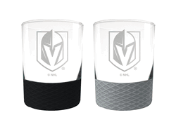 Vegas Knights 2pc Laser Etched Commissioner Rocks Glass Set
