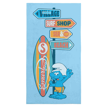 Viacom The Smurfs  Surf Shop Microfiber Beach Towel 30x60 inches