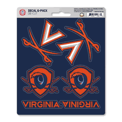 Virginia Cavaliers 6 Count Mini Decal Sticker Pack