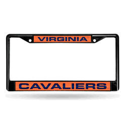 Virginia Cavaliers Black 12" x 6" Black Laser Cut Chrome Frame