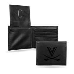 Virginia Cavaliers Black Laser Engraved Bill-fold Wallet